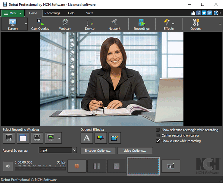 NCH Debut Video Capture Software webcam face filters
