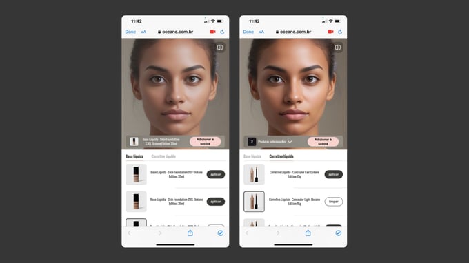 virtual try-on Oceane