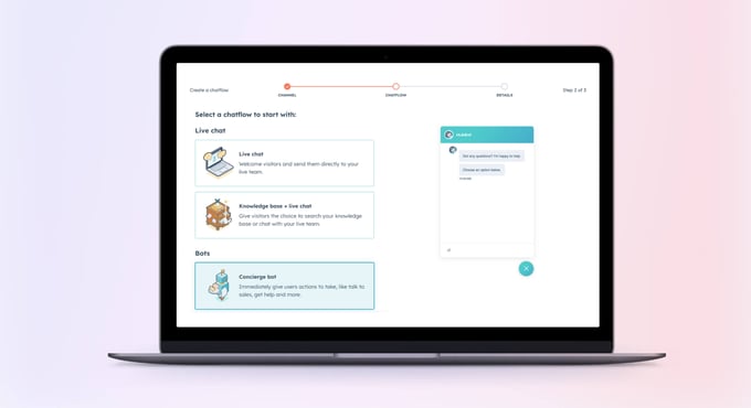 hubspot chatbot builder screenshot