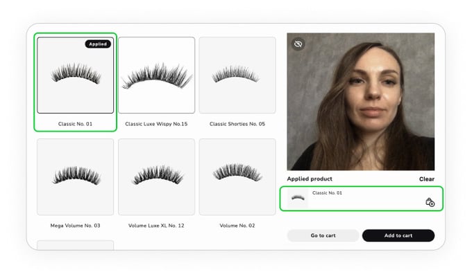virtual eyelashes try-on